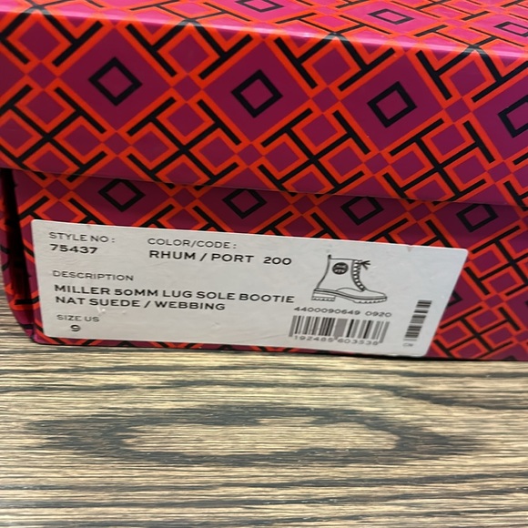 Tory Burch Miller embossed suede combat boots - Picture 14 of 14